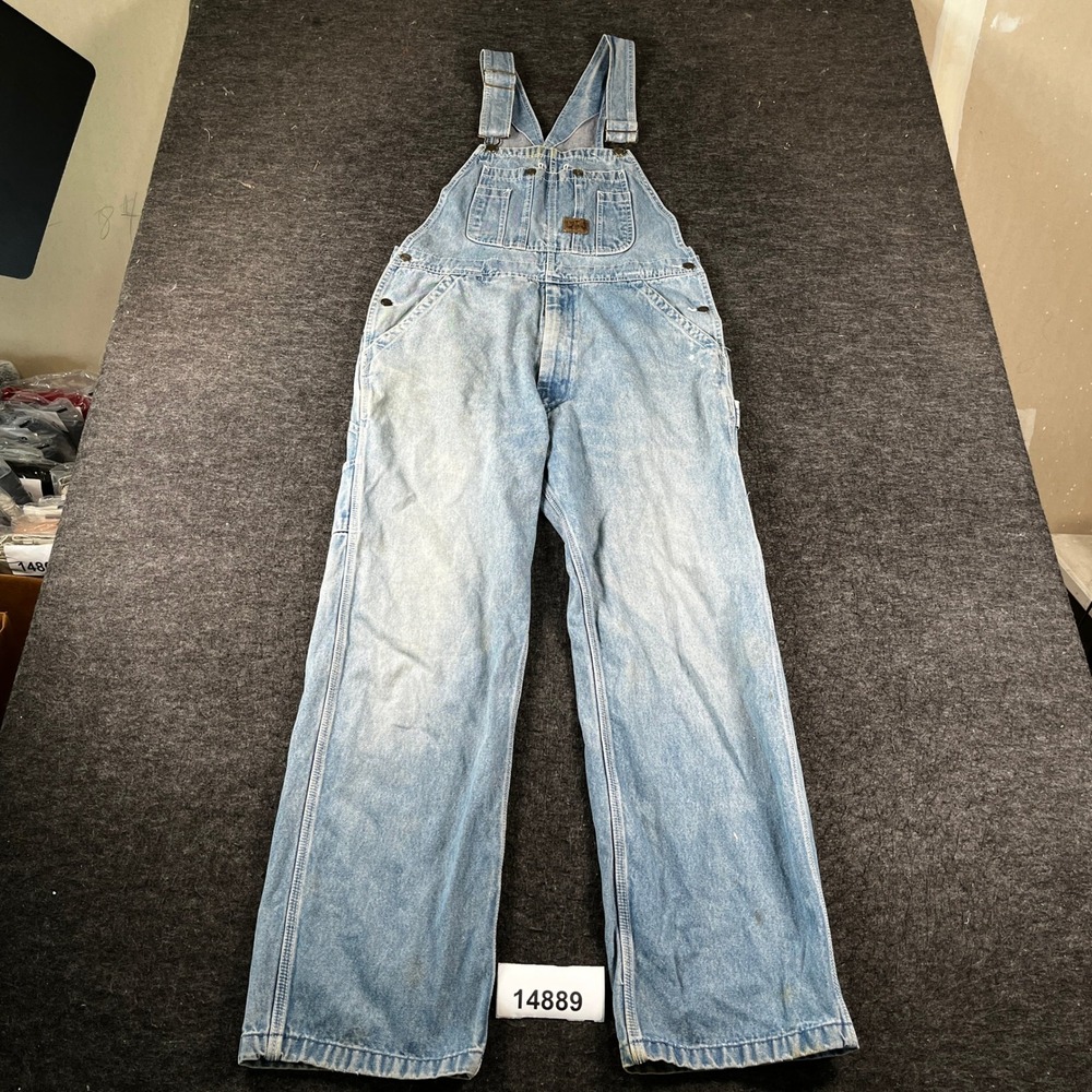 Big Smith Denim Overalls Mens 34x32 Light Blue Good Carpenter Bib Utility